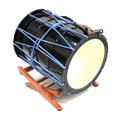 メーカー不明 担ぎ桶太鼓 1尺6寸 鼓面40cm スタンド ケース付属 和楽器 打楽器 太鼓 現状品